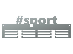 Wieszak na medale #SPORT 40 cm - srebrny