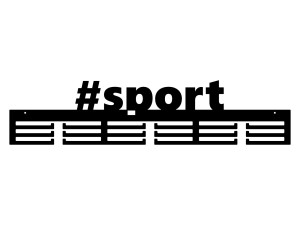 Wieszak na medale #SPORT 80 cm - czarny matowy
