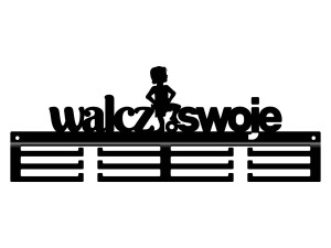 Wieszak metalowy na medale Walcz o swoje 40 cm - czarny mat