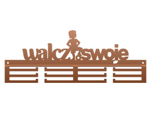 Wieszak metalowy na medale Walcz o swoje 40 cm - miedziany