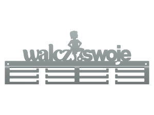 Wieszak metalowy na medale Walcz o swoje 40 cm - srebrny