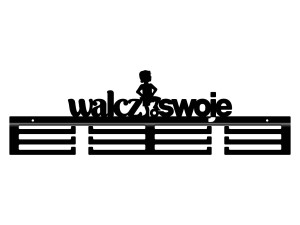 Wieszak metalowy na medale Walcz o swoje 60 cm - czarny mat