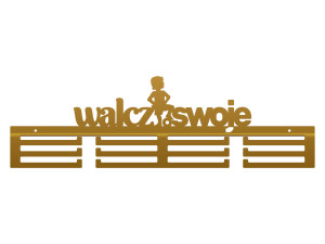 Wieszak metalowy na medale Walcz o swoje 60 cm - złoty