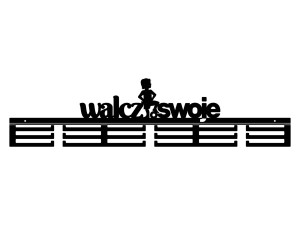 Wieszak metalowy na medale Walcz o swoje 80 cm - czarny mat
