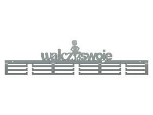Wieszak metalowy na medale Walcz o swoje 80 cm - srebrny