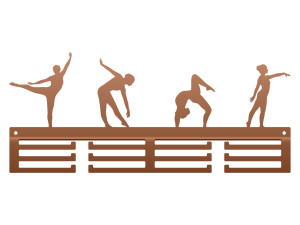 Wieszak metalowy na medale Acrobatics II 40 cm - miedziany