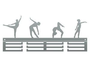 Wieszak metalowy na medale Acrobatics II 40 cm - srebrny