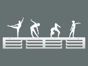 Wieszak metalowy na medale Acrobatics II 60 cm - biały matowy