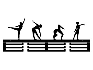 Wieszak na medale akrobatyka, 60 cm - czarny, matowy