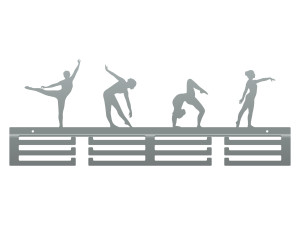 Wieszak metalowy na medale Acrobatics II 60 cm - srebrny
