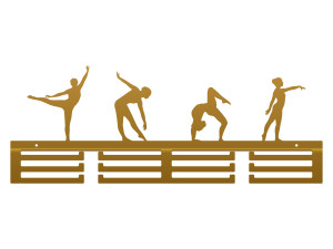 Wieszak metalowy na medale Acrobatics II 60 cm - złoty