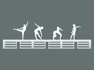 Wieszak metalowy na medale Acrobatics II 80 cm - biały matowy