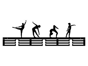 Wieszak metalowy na medale Acrobatics II 80 cm - czarny mat