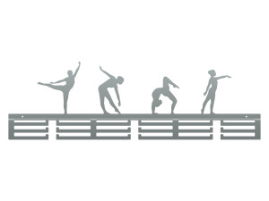 Wieszak metalowy na medale Acrobatics II 80 cm - srebrny