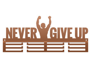 Wieszak na medale Never Give Up 2 40 cm - miedziany