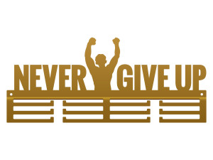 Wieszak na medale Never Give Up 2 40 cm - złoty