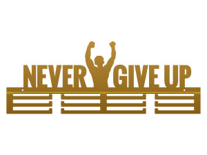 Wieszak na medale Never Give Up 2 60 cm - złoty