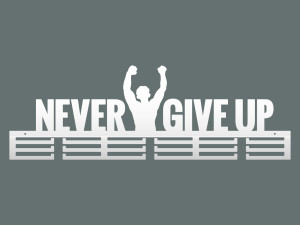 Wieszak na medale Never Give Up 2 80 cm - biały matowy