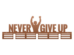 Wieszak na medale Never Give Up 2 80 cm - miedziany