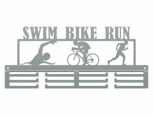 Wieszak na medale Swim Bike Run - srebrny - 40