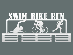 Wieszak na medale Swim Bike Run - biały matowy - 60