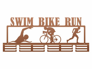 Wieszak na medale Swim Bike Run - miedziany - 80