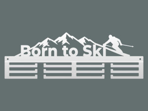 Wieszak na medale Born to Ski - biały matowy - 40