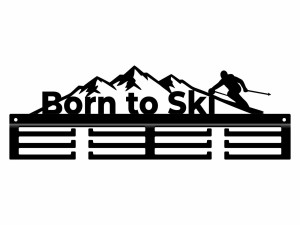Wieszak na medale Born to Ski - czarny matowy - 40
