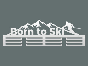 Wieszak na medale Born to Ski - biały matowy - 60