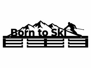 Wieszak na medale Born to Ski - czarny matowy - 60