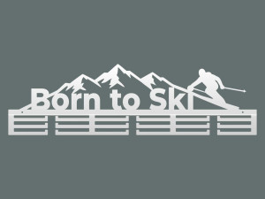 Wieszak na medale Born to Ski - biały matowy - 80