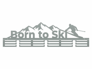 Wieszak na medale Born to Ski - srebrny - 80