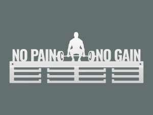 Wieszak na medale No Pain No Gain - biały matowy - 40