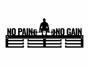 Wieszak na medale No Pain No Gain - czarny matowy - 40