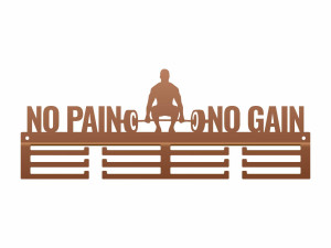 Wieszak na medale No Pain No Gain - miedziany - 40