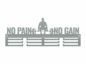 Wieszak na medale No Pain No Gain - srebrny - 40
