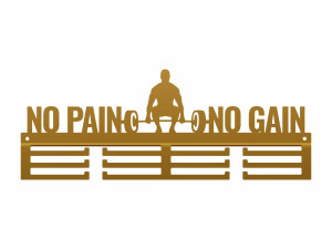 Wieszak na medale No Pain No Gain - złoty - 40