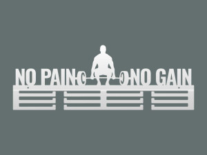Wieszak na medale No Pain No Gain - biały matowy - 60
