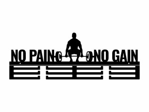 Wieszak na medale No Pain No Gain - czarny matowy - 60