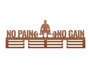 Wieszak na medale No Pain No Gain - miedziany - 60