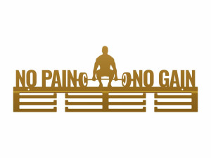 Wieszak na medale No Pain No Gain - złoty - 60