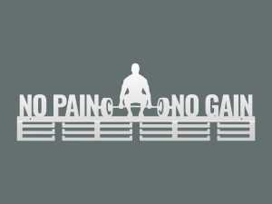 Wieszak na medale No Pain No Gain - biały matowy - 80