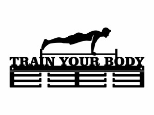 Wieszak na medale Train Your Body - czarny matowy - 40