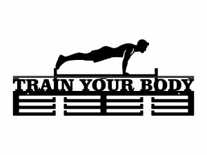 Wieszak na medale Train Your Body - czarny matowy - 60