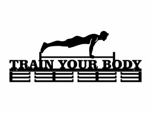 Wieszak na medale Train Your Body - czarny matowy - 80