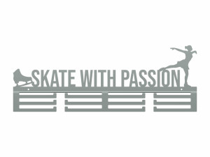 Wieszak na medale Skate With Passion - srebrny - 60