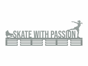 Wieszak na medale Skate With Passion - srebrny - 80