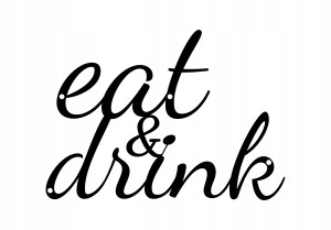 Napis metalowy Eat&drink 40 cm - miedziany