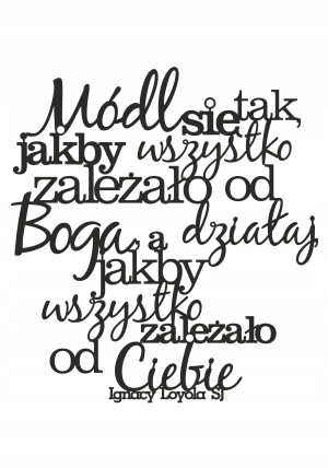 Napis na ścianę dekoracja z metalu Módl się - miedziany