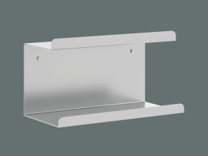 Podwójna metalowa półka ścienna Bilevel 30 cm - biały matowy